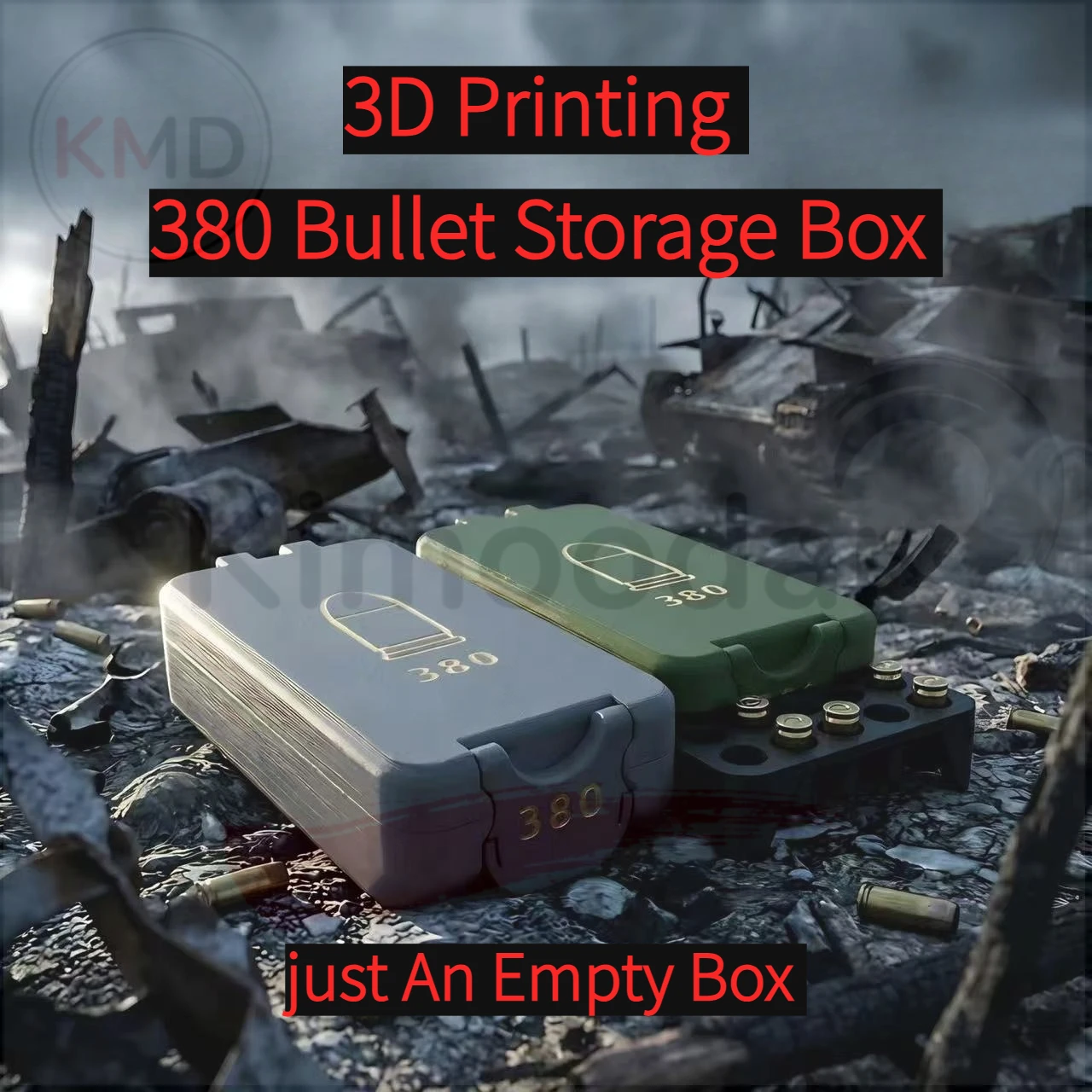

1 шт., коробка для хранения пулей с 3D-печатью 380, настольная подарочная модель для энтузиастов, пустая коробка