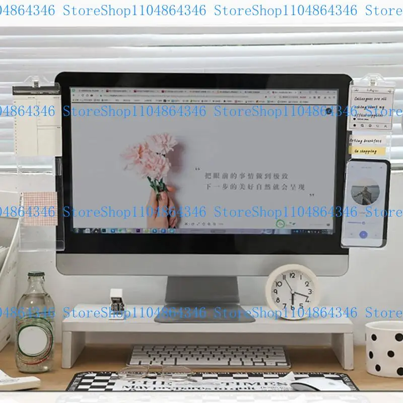 

5asd Creative Monitor Side Panel Computer Monitor Memo Board Phone Holder for Office