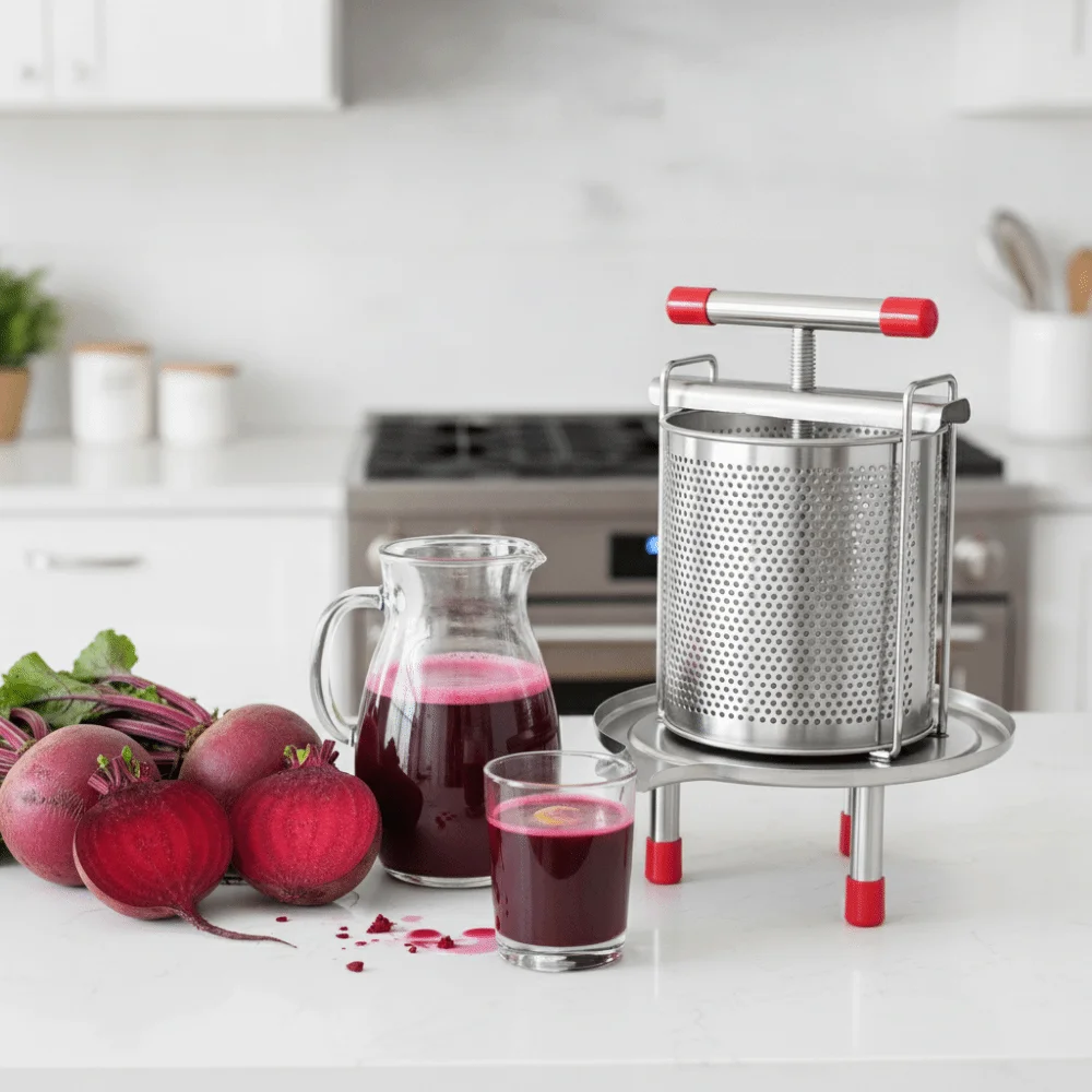 Stainless Steel Vegetable Stuffing Squeezer Hand Press with Filter Bag Vegetable Squeezer Fine Filter Mesh Manual Juicer