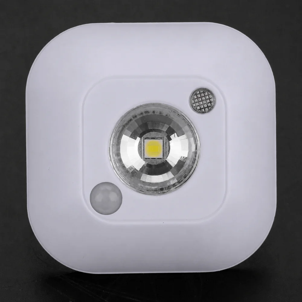 ABS Motion Sensor Night Light Mini Size Battery Powered Cabinet Lamp Wireless 360 Degree Beam Angle Infrared Night Light Closet
