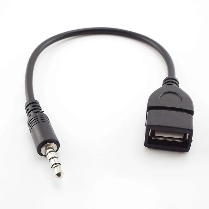 3.5mm jack male to USb Female jack 3.5 male Converter Headphone Earphone Audio Cable Adapter Connector Cord for mp3 4 phone pc A