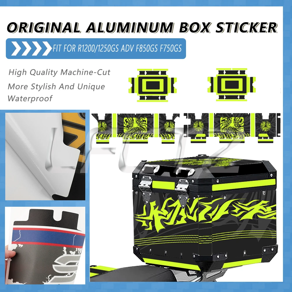 Fit for R 1200 GS R1200GS Adventure 2014-2023 R1250GS ADV 2019-2024 Motorcycle Aluminum Box Panniers Top Case Decals Sticker Set