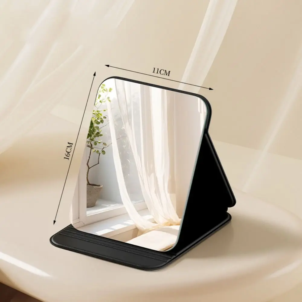 Cute Portable Personal Makeup Mirror Handheld Solid Color Foldable Makeup Mirror Compact Mini Pocket Mirror Bedroom
