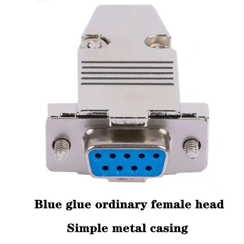 2-Row 9-Pin Serial Port Head DB9 Connector Metal Shell D-SUB9 RS232 Plug Soldering Type PLC485 Male and Female Heads