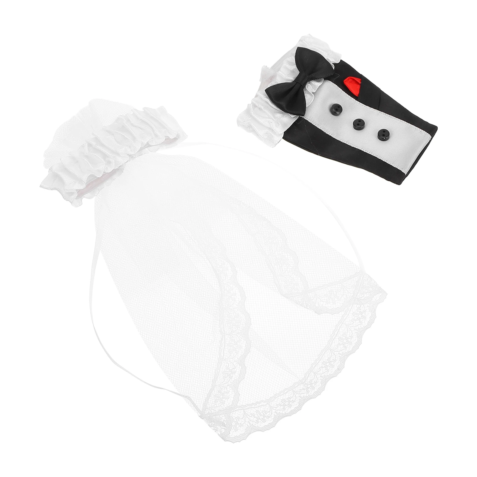 

2 pcs Bottle Covers Bride Groom Outfits Wedding Dress Table Decorations Bottle Clothing Kitchen Bar Tools