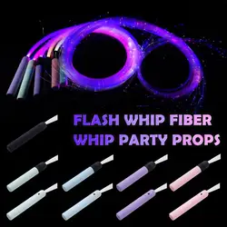 Frusta a fibra ottica a LED girevole a 360 ° Super Bright Light Up Rave Toy Pixel Flow Lace Dance Festival Night Atmosphere puntelli per la festa