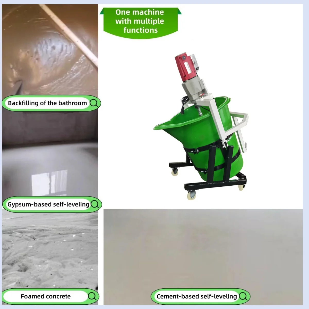 Small Concrete Mixer Single Phase Electric 100L4KW Floor Leveling Special Mixer Gypsum Self-leveling Grouting Material Mixer