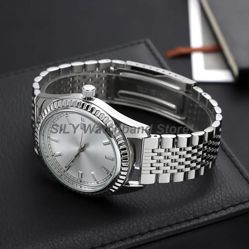 

Изогнутый металлический браслет с плоским концом для часов Rolex, Omega, Seiko, быстросъемная складная застежка, нержавеющая сталь, 18 мм, 20 мм, 22 мм