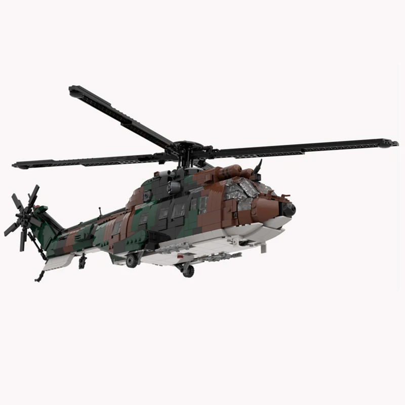 Moc Building Blocks Special Ops Helicopter AS532 Cougar Model Technology Bricks DIY Assembly Airplane Toys For Kids Children