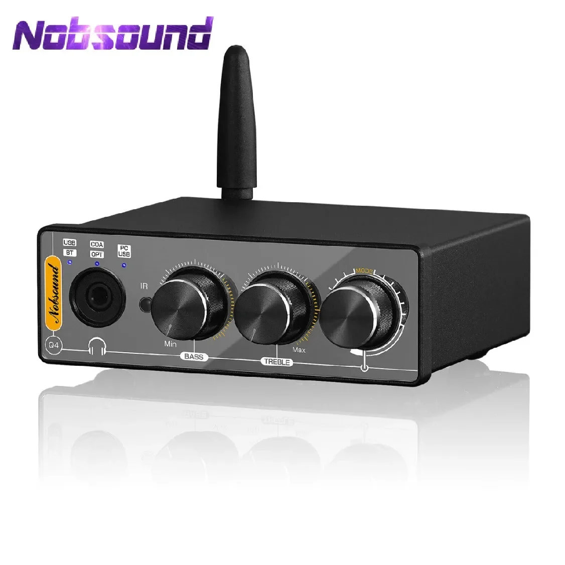 

Nobsound Q4 Mini Ddigital to Analog Converter Bluetooth Receiver S/PDIF USB Gaming DAC COAX / OPT Headphone Amp 24Bit/192K