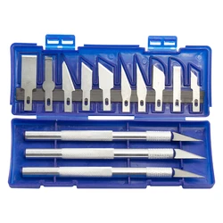 13pcs Carving Knife Set Carbon Steel Artwork Engraving Wood Cutter Kits Model Repair Paper Cuttings Multipurpose Sculpture Knife
