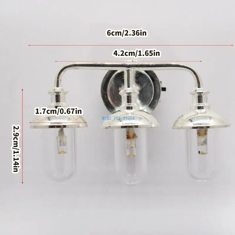 24BE Doll House Wall Lamp Model Furniture Model Accessories Teenager Girls for 1:12 Dollhouses Living Room Decorations