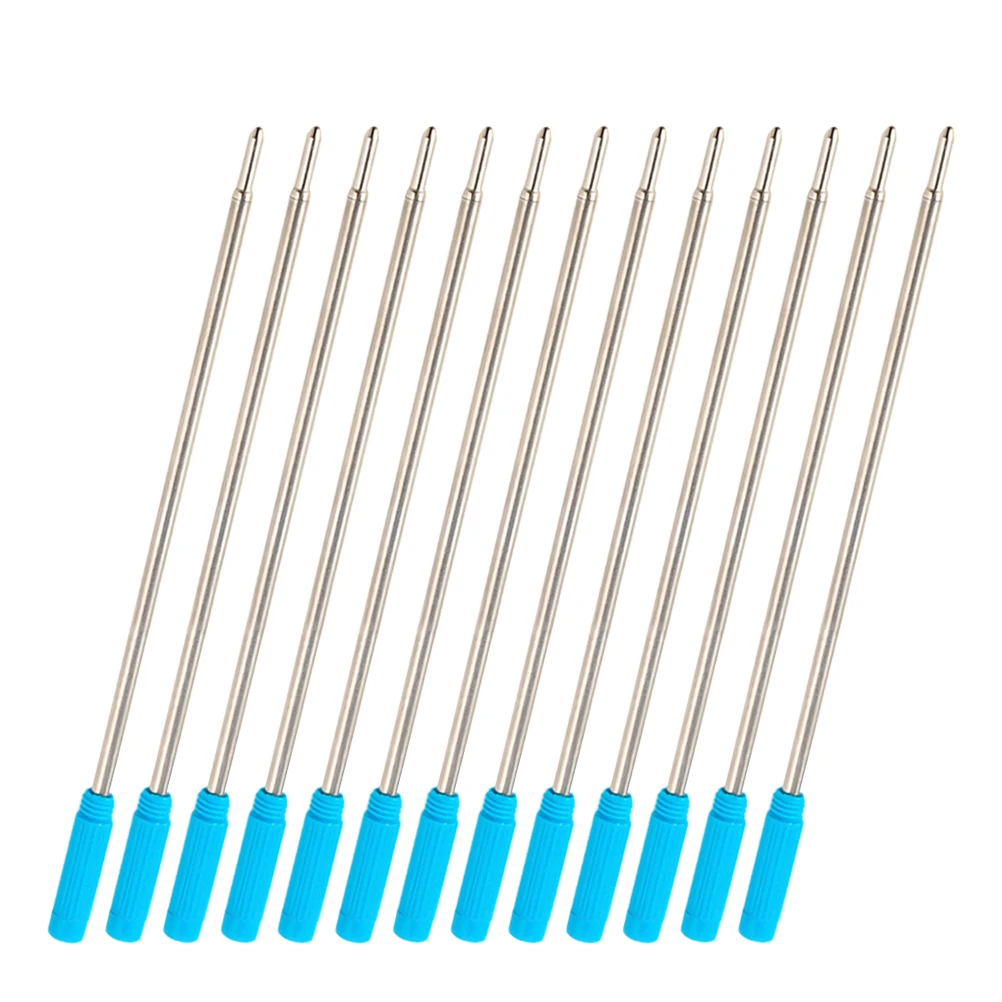 

50 шт., металлические стержни для шариковых ручек, металлический корпус, быстросохнущие чернильные стержни для ручек, офисные принадлежности, шариковые ручки синего цвета