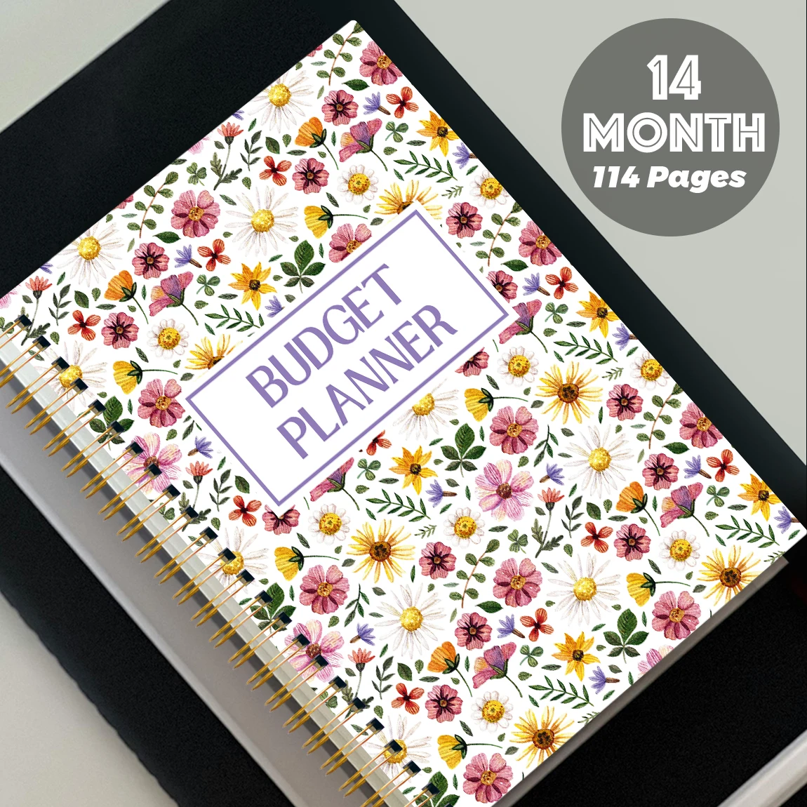 A5 Budget Planner with Color Tabs Floral Spiral Expense Tracker Monthly Finance Organizer Notebook view 5