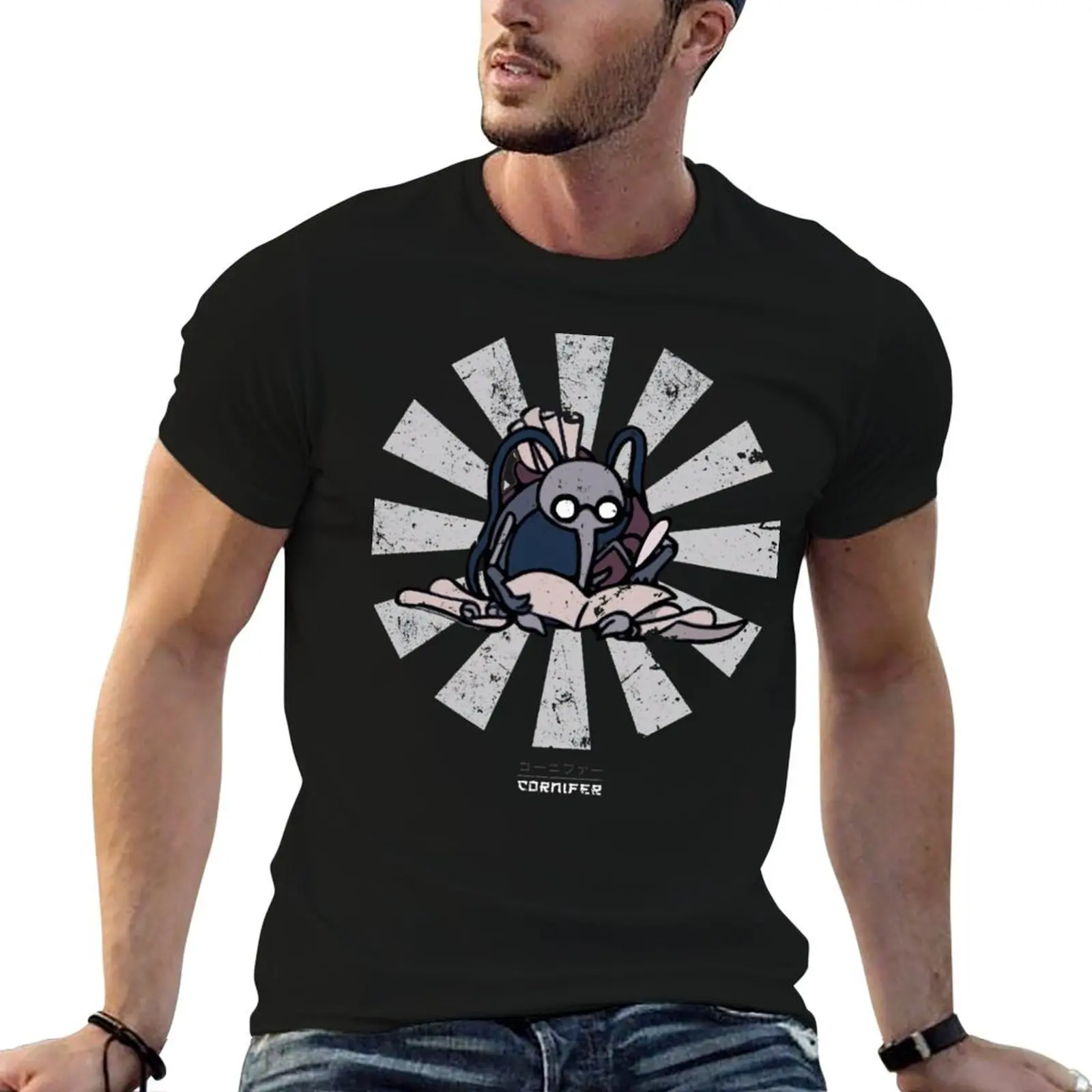 Cornifer Retro Japanese Hollow Knight T-Shirt Soft Basic Cotton Short Sleeve Tee