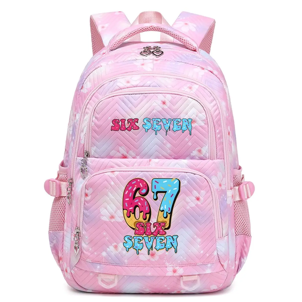 Y2K Six Seven Ice Cream Style Backpacks for Girls Boys Fun 67 Number Rucksack Waterproof Laptop Back Pack Teenager School Bag