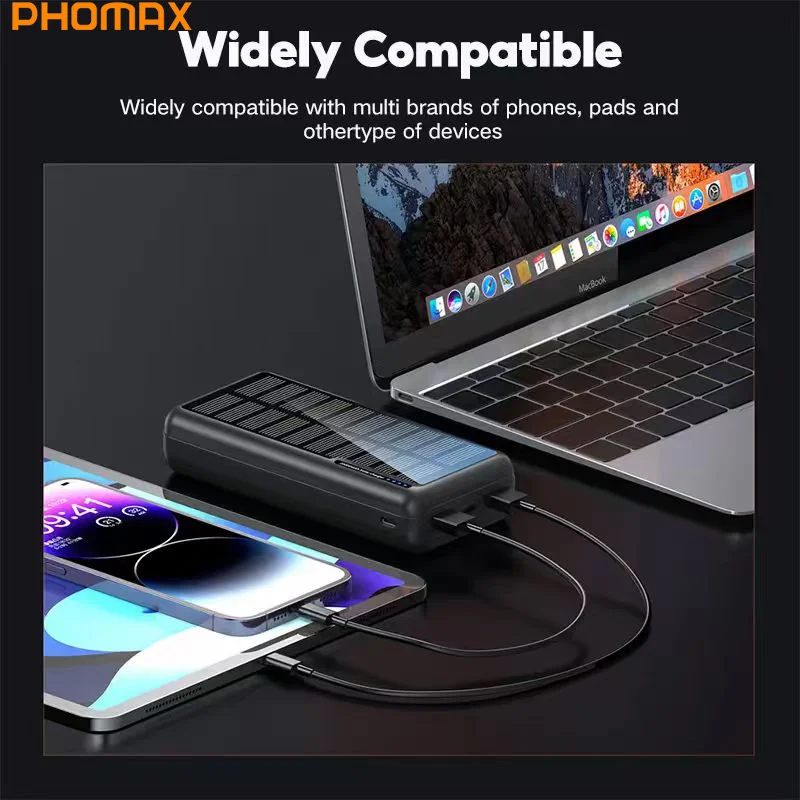 

PHOMAX YD818PL Solar Lithium Polymer Battery Mobile Power Bank Type-C Micro USB Suitable for Hiking