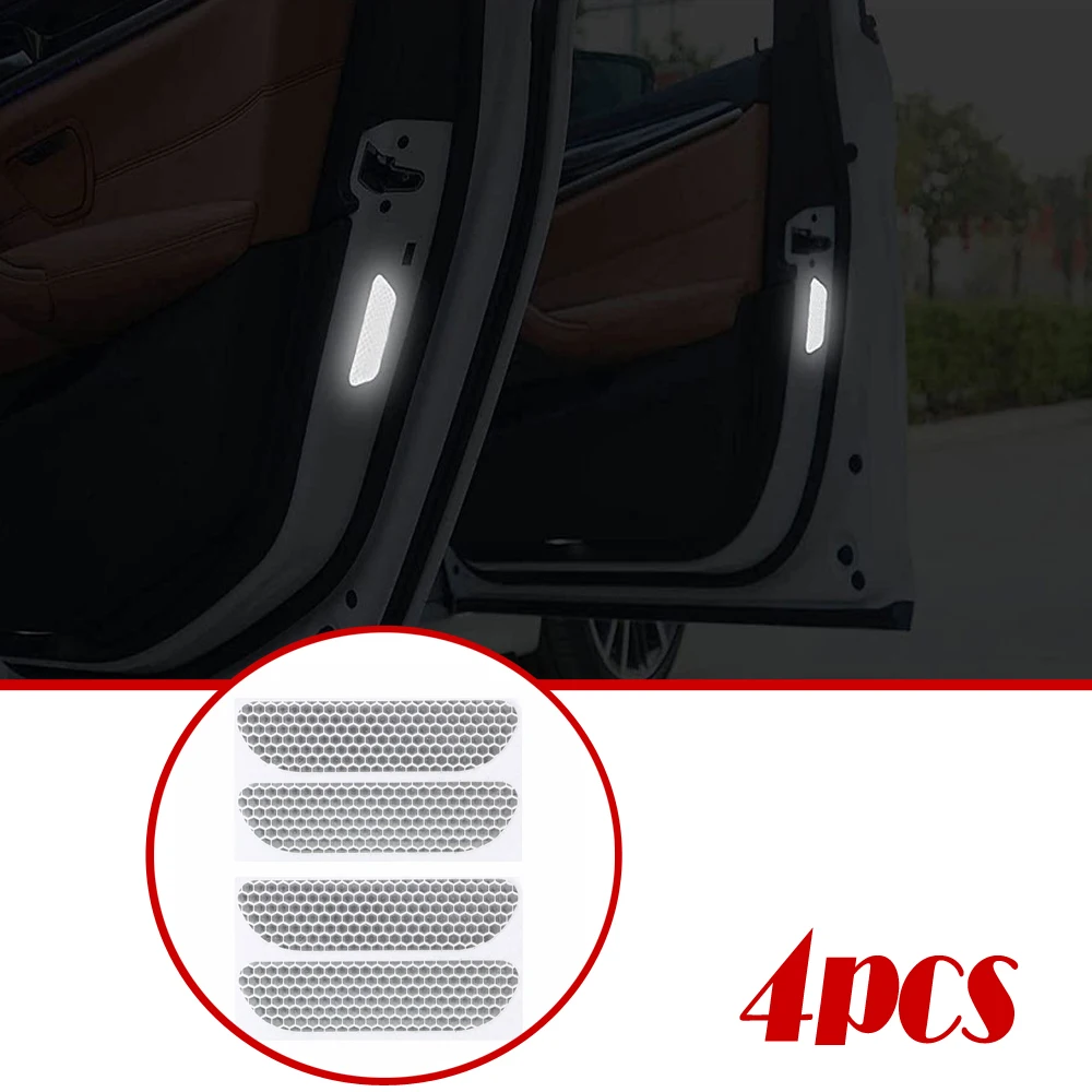 

4pcs Car Wheel Eyebrow Sticker Car Reflective Warning Stickers Car Body Reflective Strips Stickers Auto Exterior Accessories