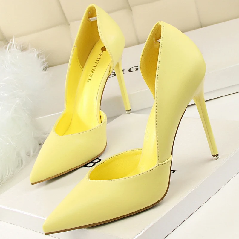 BIGTREE Shoes White Women Pumps Pu Leather High Heels Stiletto Wedding Shoes Pointed Toe Classic Pumps Ladies Women Basic Pump