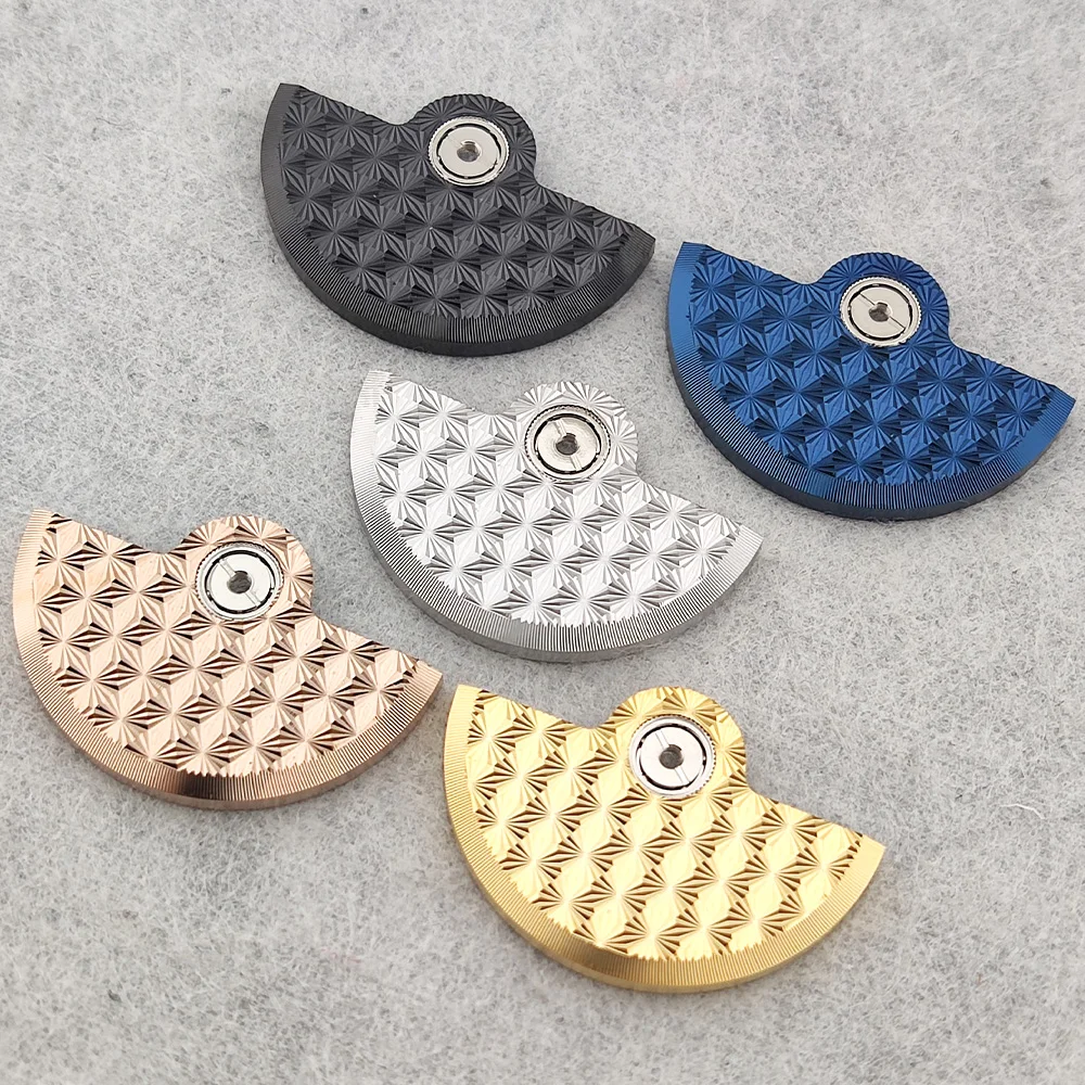 NH35 Oscillating Weight Rotors Diamond Floral Texture Metal Rotors Compatible Fits NH35 NH36 NH38 4R Movement Replacement Parts