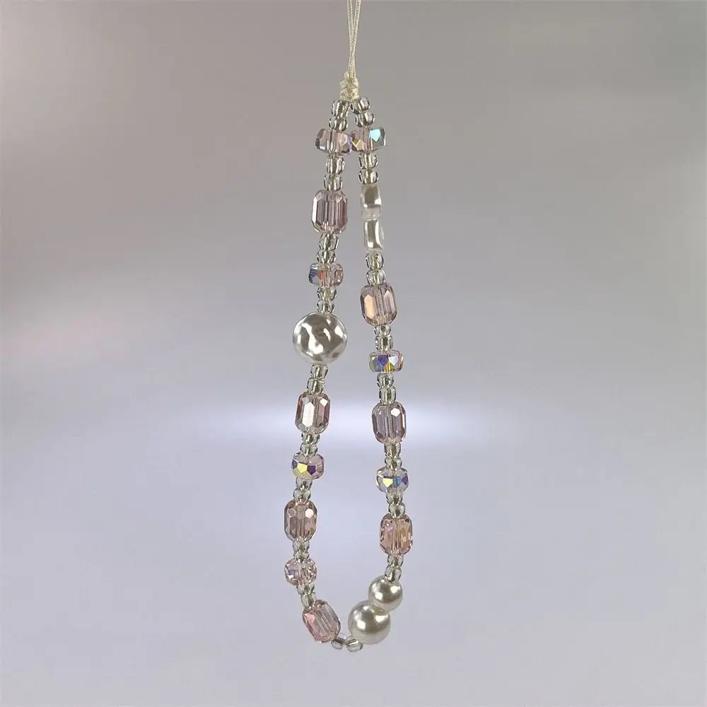 

Y2K Silver Cell Phone Strap Sweet Girl Hanging Cord Phone Lanyard Clear Star Wrist Strap Beads Phone Chain Women Girl