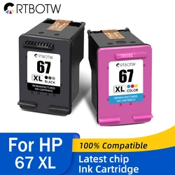 CRTBOTW 67XL Ink Cartridge Replacement For HP 67 XL For HP67 Deskjet Plus 4140 4152 4155 4158 1225 2732 2752 1225 Printer