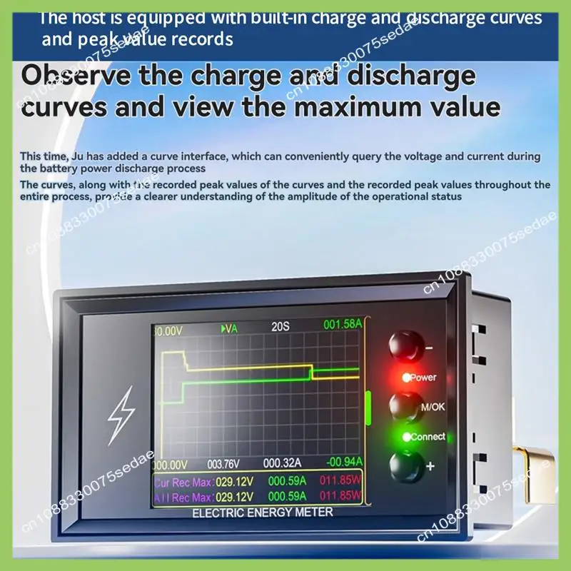 Y19A Wifi Smart DT20W Voltage Capacity Tester For Lithium Batteries 0-420V, 30A DC Current Coulomb Power Meter