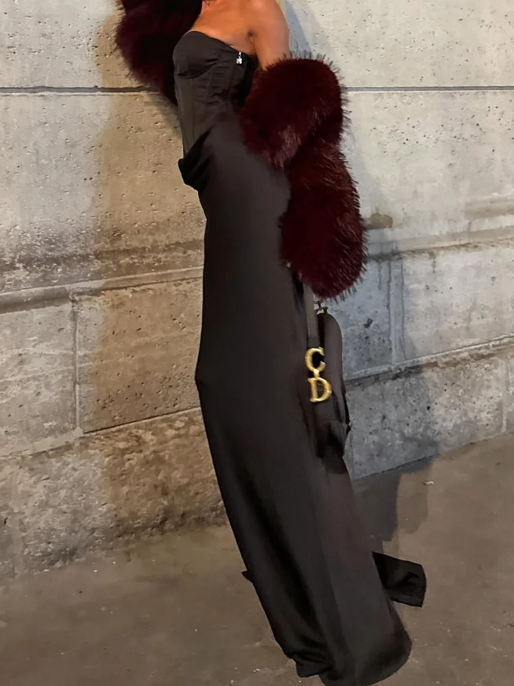 Robe Corsets sans bretelles, couleur unie, épaules dénudées, Sexy, élégante, taille haute, dos nu, Robe de soirée pour dames, 2026