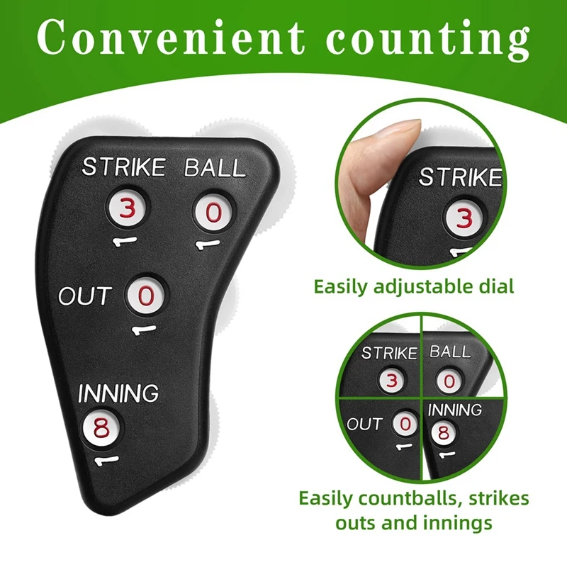 4 Wheel Baseball Umpire Clicker-Umpire Indicator Gear-Practical Baseball Counter Clicker For Scorekeeper Outs