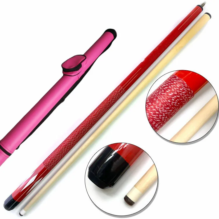 Red Black White Small Head Large Head 1/2-PC Billiard Pool Cue with Cue Case Set