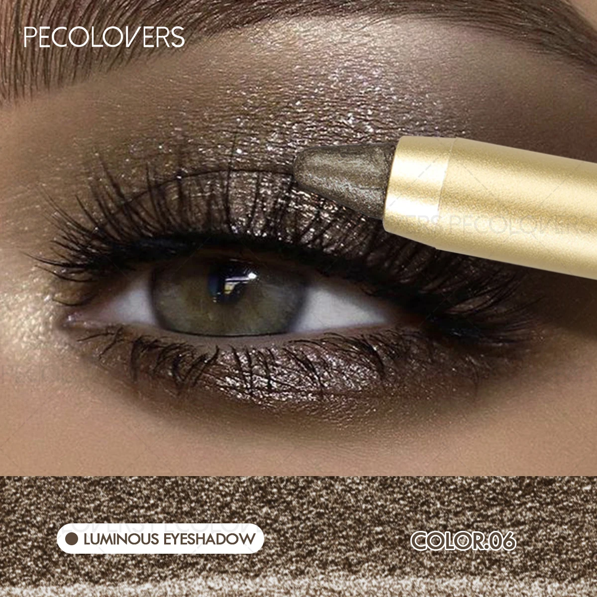 1-delige Shimmer Eyeshadow Stick, oogschaduwpen met twee uiteinden, met penseel, opvallende oogmake-up Hoge kleurweergave, concertmake-up