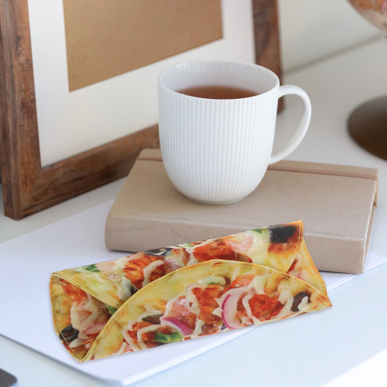 

Pizza Pencil Canvas Roll Pen Bag Daily Pouch ganizer Lovely Lovely Pencil Holder Holder Round Storage Brush Pens Pouch