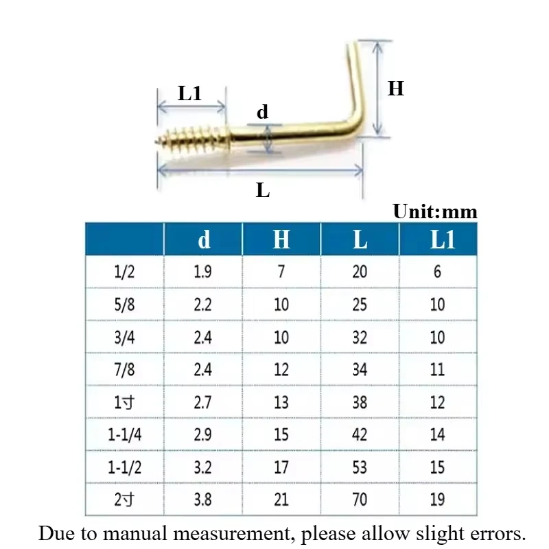 100-500 قطعة L على شكل المسمار الذاتي التنصت الكربون الصلب L-شكل الزاوية اليمنى المسمار هوك لتعليق الصورة إطار صور ضوء المصباح #6