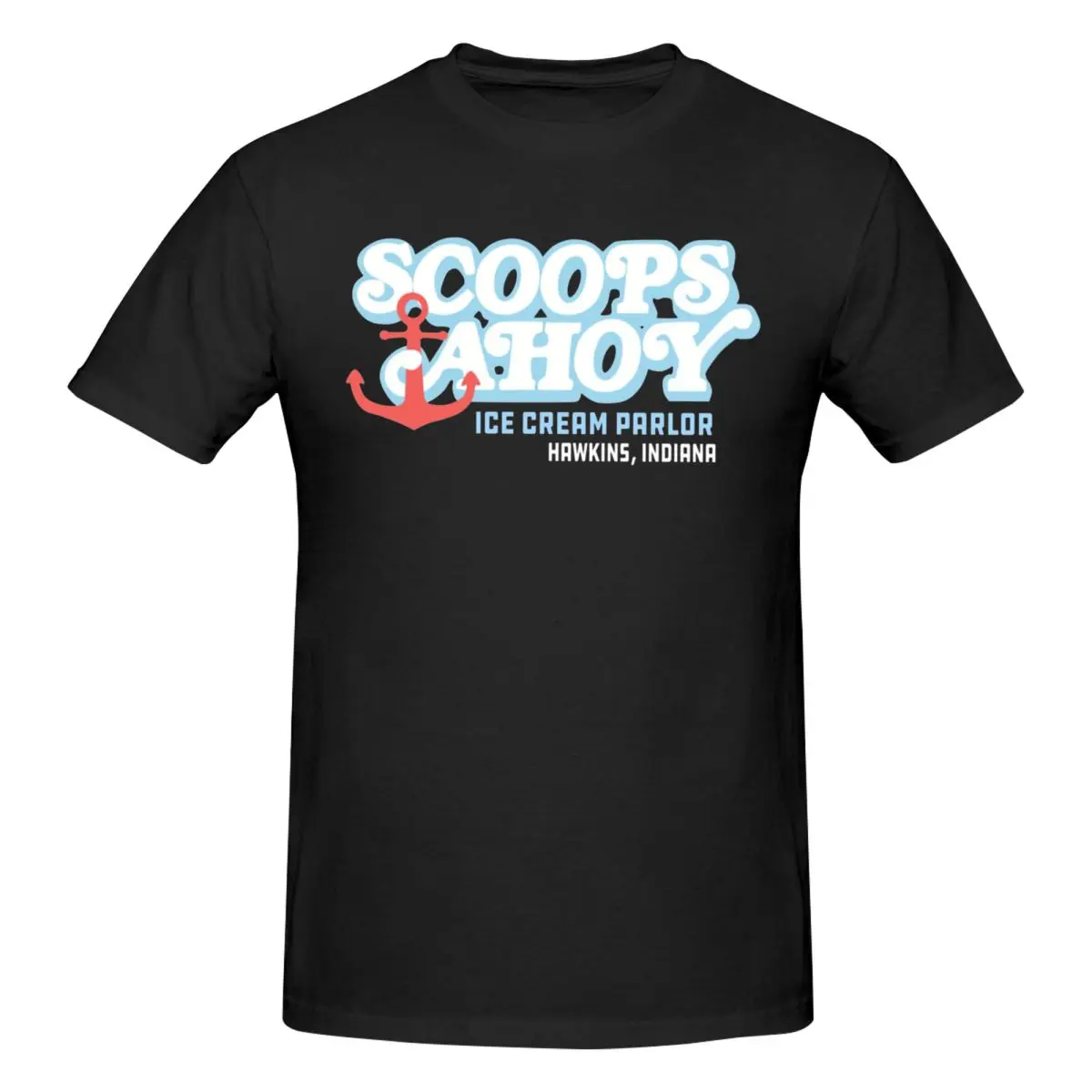Scoops Ahoy Ice Cream Mascot Retro T Shirts Graphic Y2K Idea Customized Men Women T Shirt Clothing