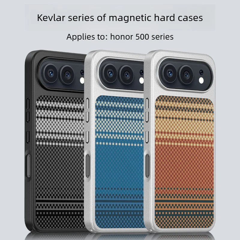 كيفلر ل Magsafe حافظة هاتف مغناطيسية لهاتف Honor 500 Pro Honor500 صناعة مطلية بالكهرباء من ألياف الكربون حافظة شحن لاسلكية