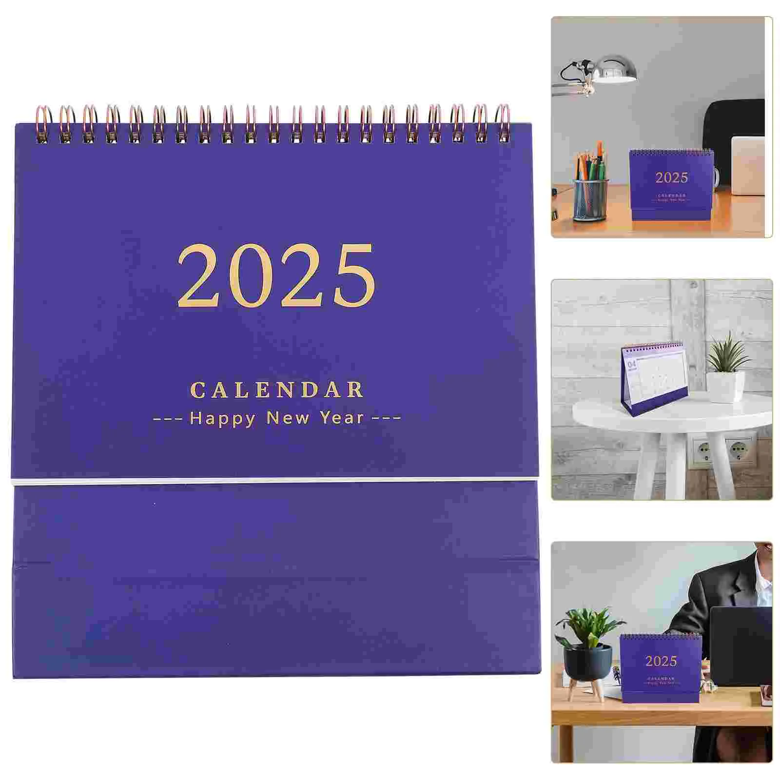 2025 ปฏิทินตั้งโต๊ะยืน 2024-2025 Mini Clock Wall Small Office Supply ตกแต่งเดือนกระดาษที่ละเอียดอ่อนเดสก์ท็อป