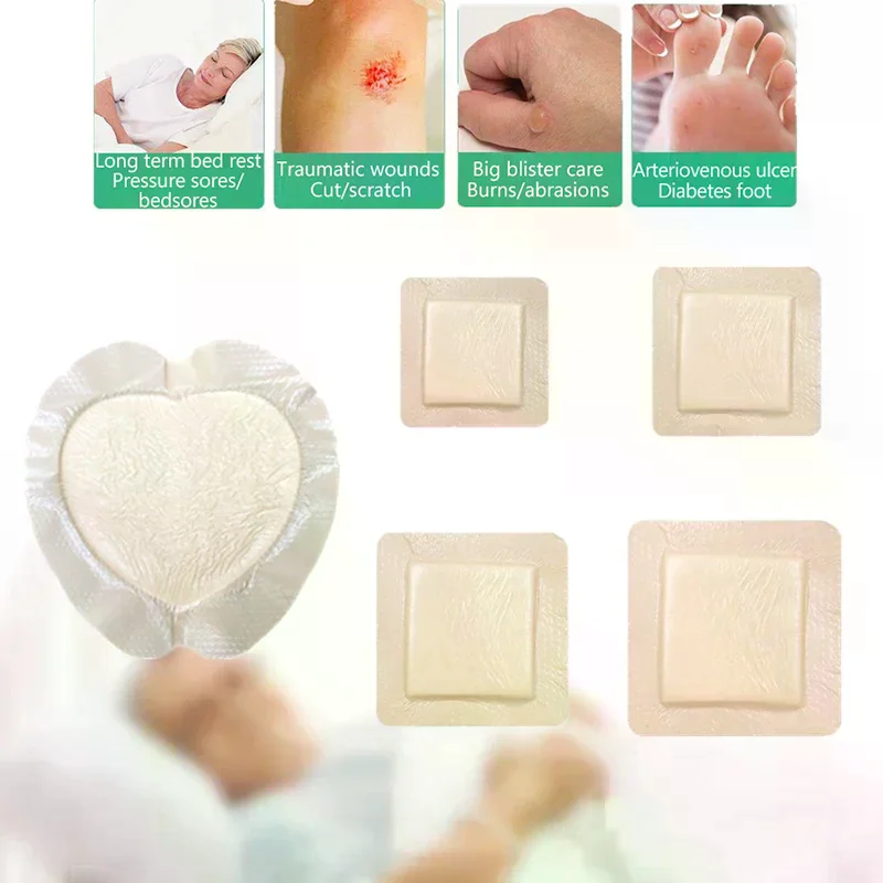 Soft Polysiloxane Gel Polyurethane Foam Dressing Postoperative Wound Patch Cesarean Section Patch Pressure Sore High Absorption