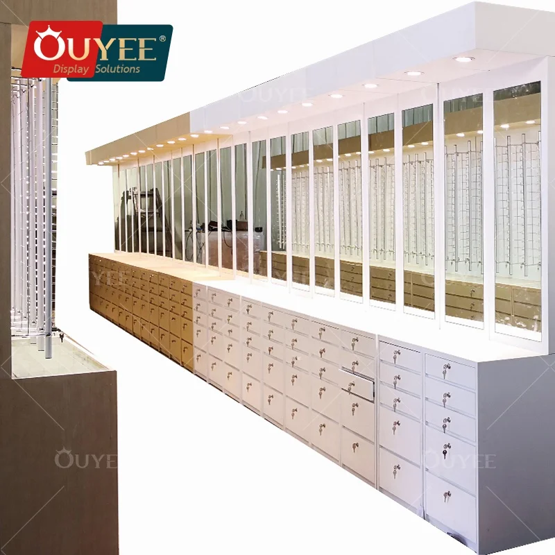 Customized-Morden Retail Optical Shop Display Equipment Floor Eyewear Cabinet