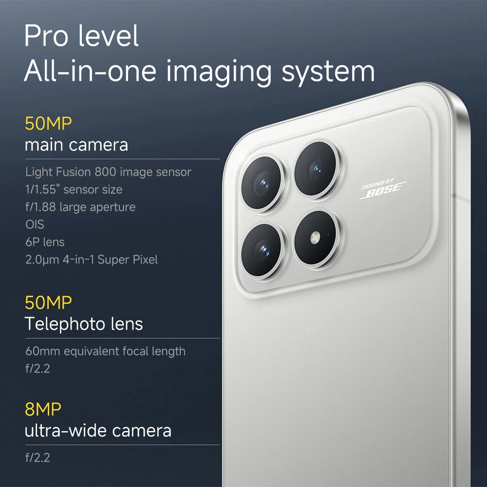 Versión Global POCO F8 Pro 5G Smartphone Snapdragon ® 8 Elite, Pantalla AMOLED de 6.59′ con Protección Ocular, HyperCharge de 100W, 6210mAh, IP68, NFC 5