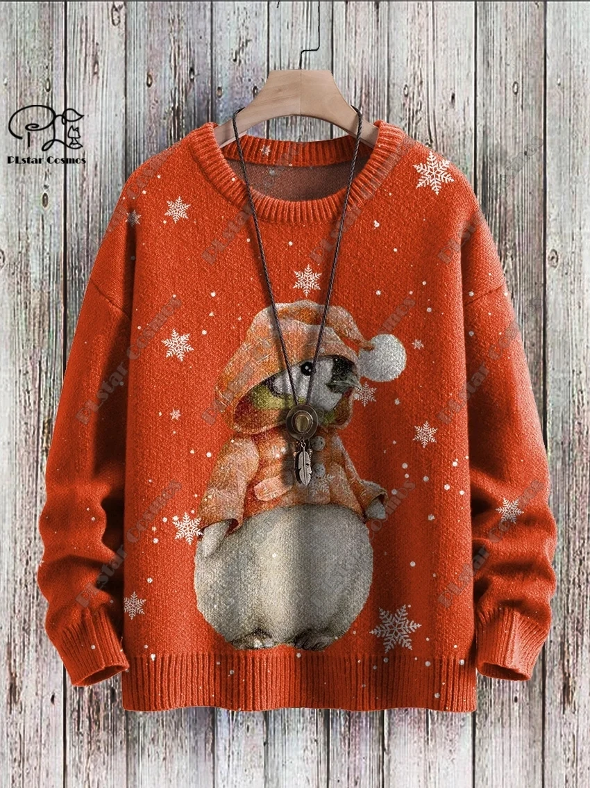 Suéter con estampado 3D de animales, suéter cálido informal de invierno, con patrón impreso de conejo, perro, alce, hipopótamo, unisex