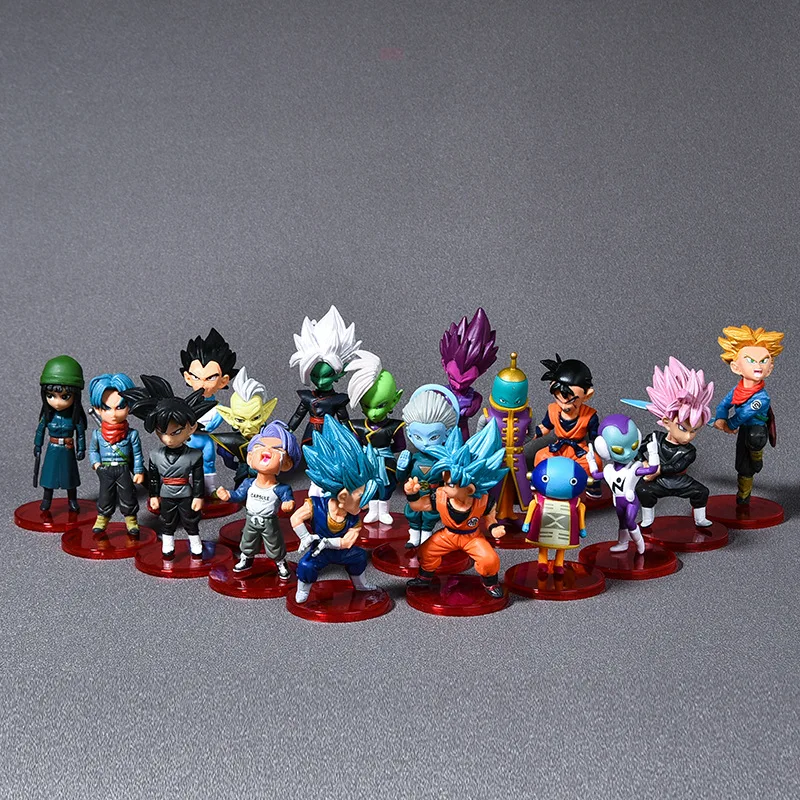 18PCS Dragon Ball Z Super Saiyan Son Goku Anime Figure Son Gohan Vegeta Broly Piccolo Majin Buu Set Action Figurine Model Toys