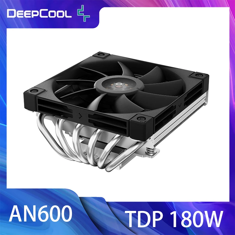 Deepcool AN600 Кулер для процессора Низкопрофильный радиатор с 6 тепловыми трубками TDP 180 Вт Воздушное охлаждение для LGA17...