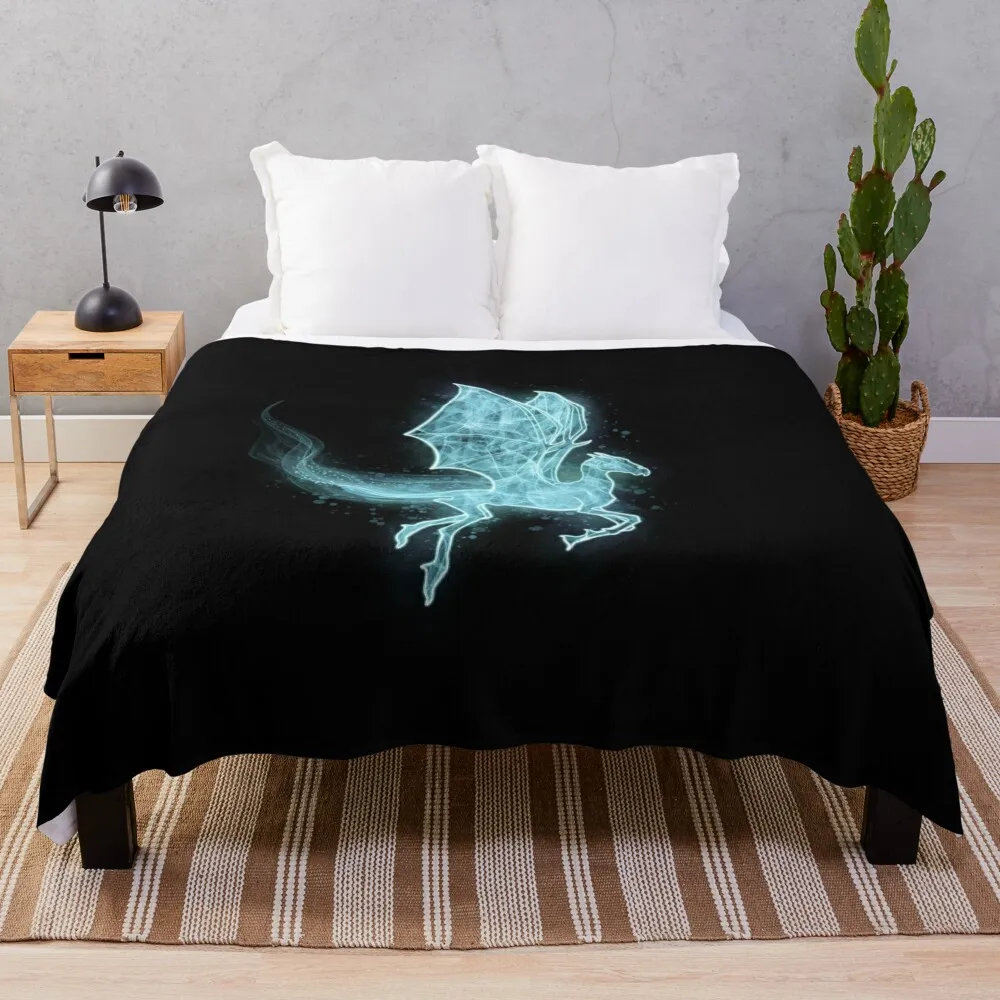 

Thestral Throw Blanket Fluffy Shaggy manga Summer Beddings decorative Blankets