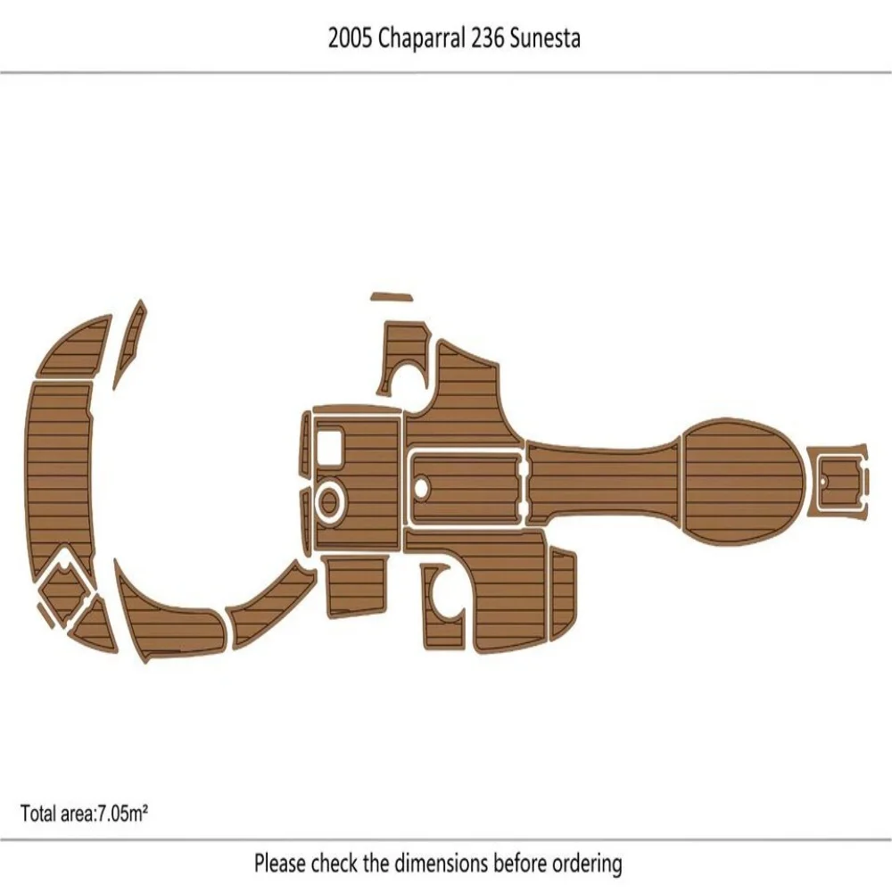 

2005 Chaparral 236 cockpit & Swim Platform 1/4" 6mm EVA Teak deck floor SeaDek MarineMat Gatorstep Style Self Adhesive