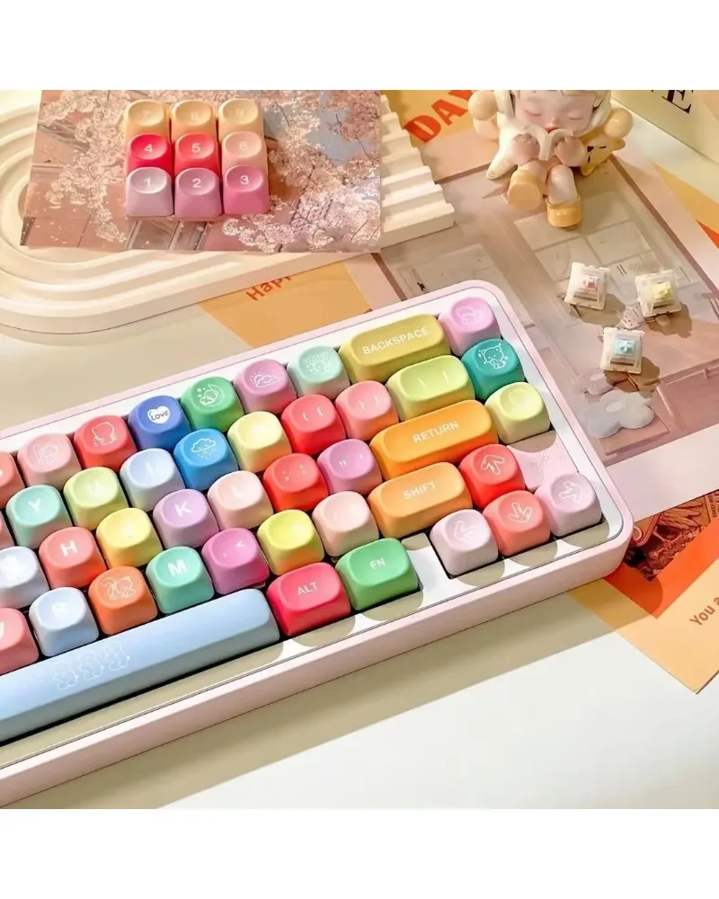 

MOA Gummy Bear PBT Keycaps Five-Sided Sublimation For 61 68 75 84 87 98 104 Keyboard