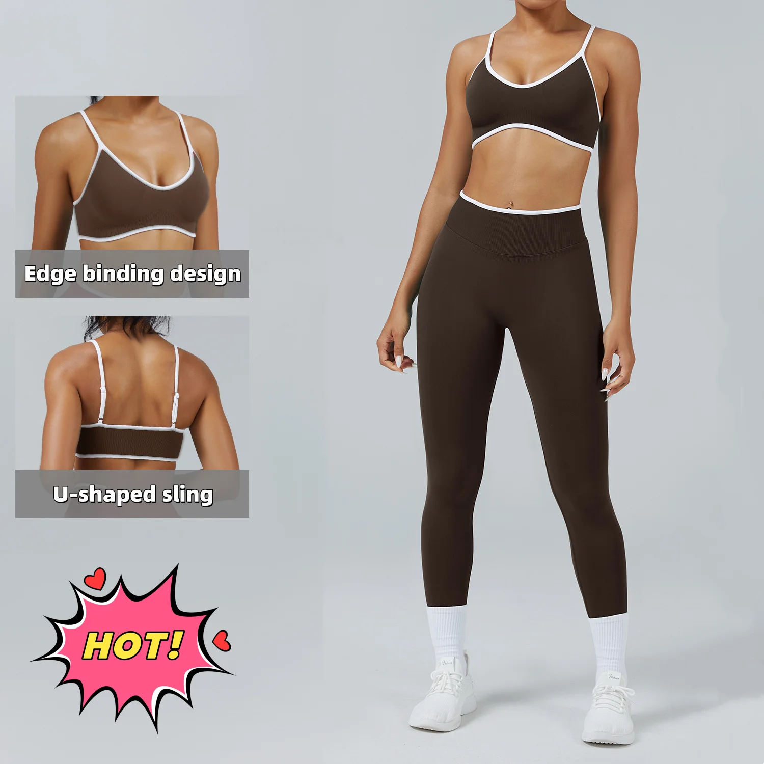 Seamless Yoga Set Women Gym Clothing Scrunch Bum Legging Sports Bras Padded Tank Top Workout Outfits Fitness Sportswear Suits ﻿