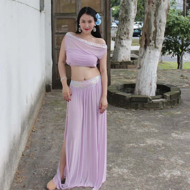 Novo traje de desempenho de dança do ventre para mulheres sexy temperamento prática roupas dança oriental conjunto de treinamento profissional
