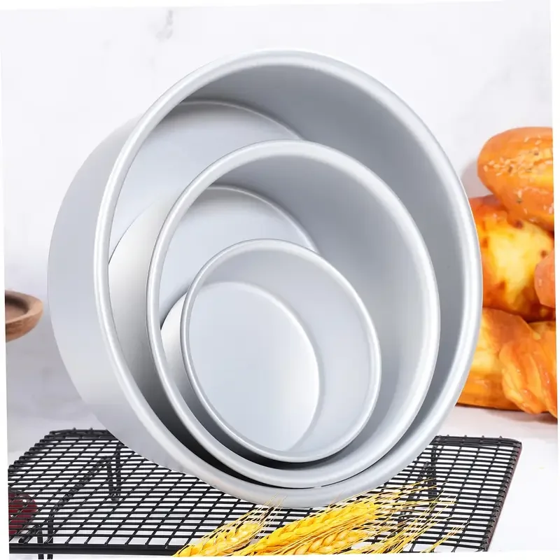 1-PCS بأكسيد جولة الصلبة أسفل كعكة عموم، 4/5/6/7/8/9/10 بوصة سبائك الألومنيوم كعكة الخبز العفن للمطبخ، الفرن، تشيز كيك، الخبز #3