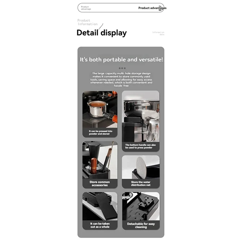 LITE-Kaffee Tamper Ständer Kaffee Werkzeug Halter 51/53/58 Mm Griff Multifunktionale Kaffee Tamper Ständer Für Arbeitsplatte bar Shop