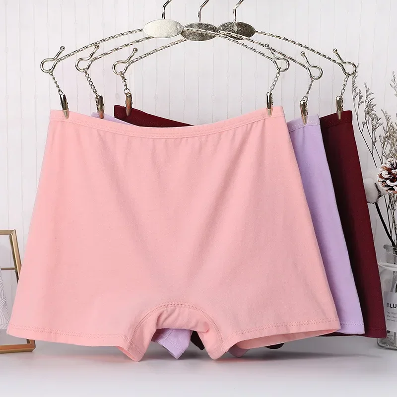 3-Pack Women's Anti-Chafing Underwear Cotton High Waist Boxer Briefs - Plus Size Seamless Shorts for Thigh Rub/Maternity